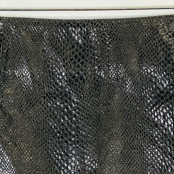 Cache Brown Leather Snakeskin Print A-Line Knee Length Skirt Womens 6 New‎ NWT - Picture 2 of 8